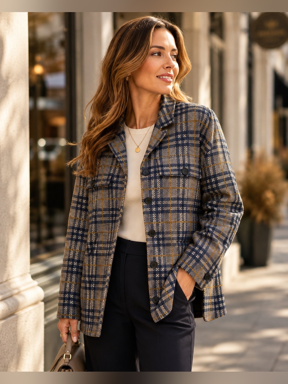 Liverpool Los Angeles Plaid Jacket Shacket Blazer Size S